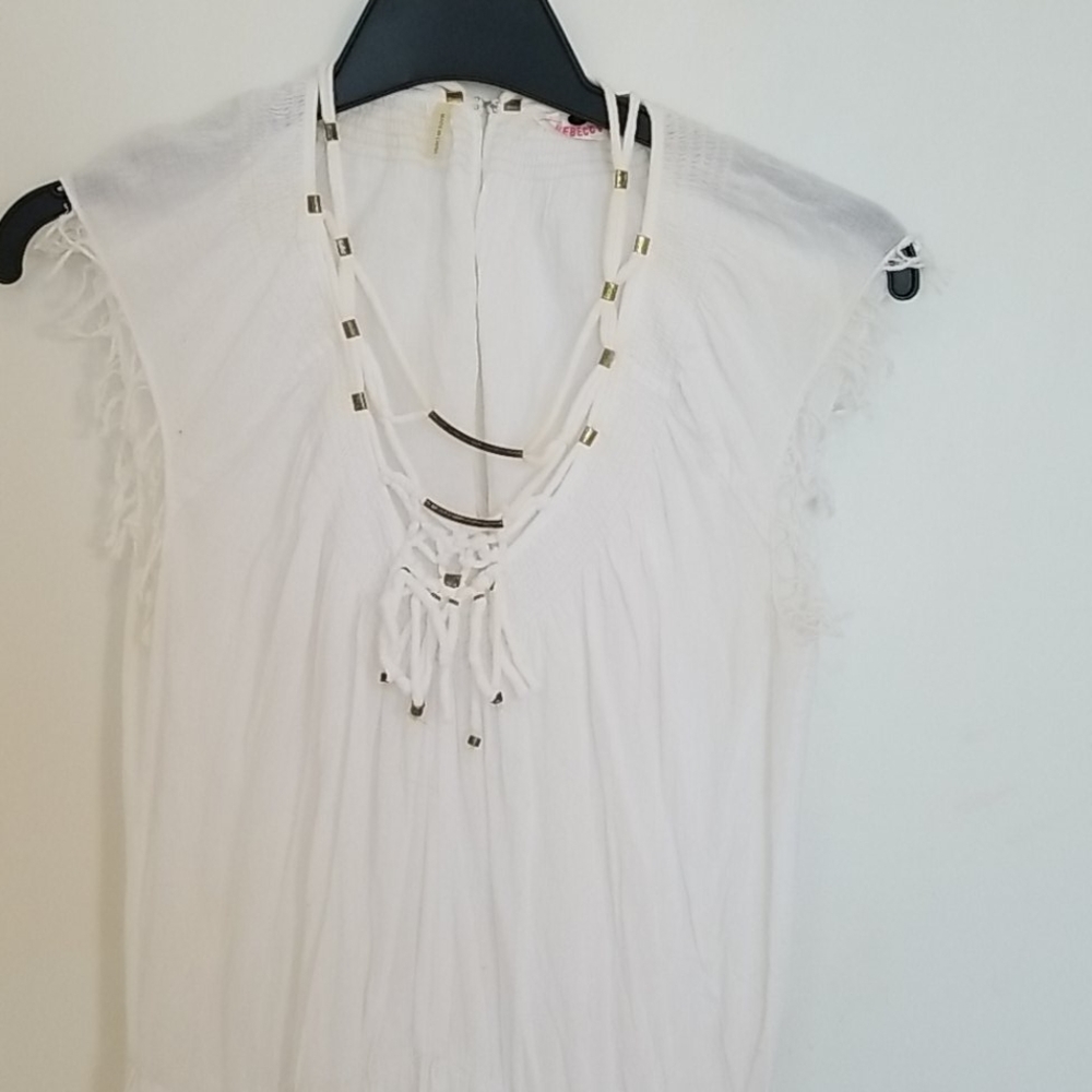 Rebecca Taylor white cotton beach cover up